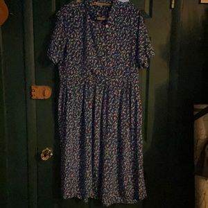 Hana Sung Vintage 80s Midi Dress size 8P